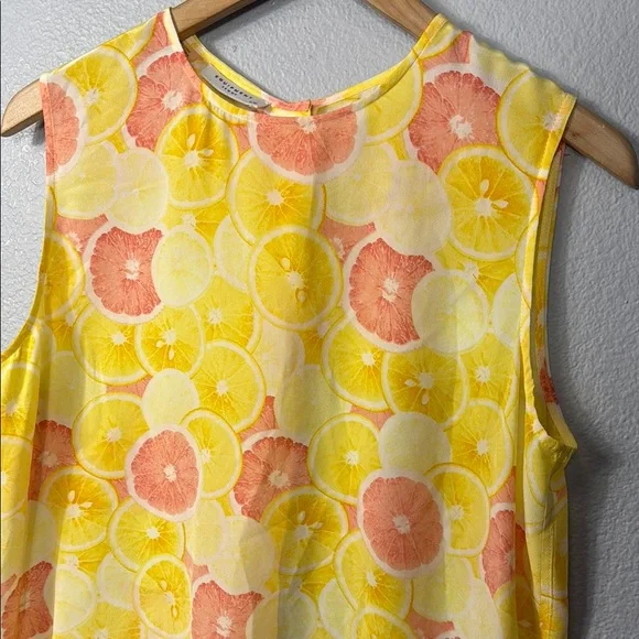Equipment Femme Silk Citrus Print Sleeveless Top - Picture 3 of 6